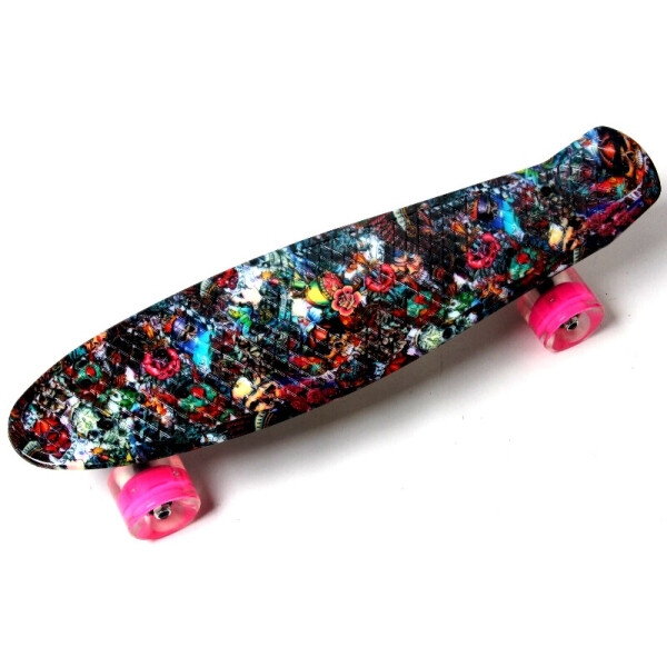 

Пенни борд (Penny Board) 22 со светящимися колесами и рисунком, Hipster