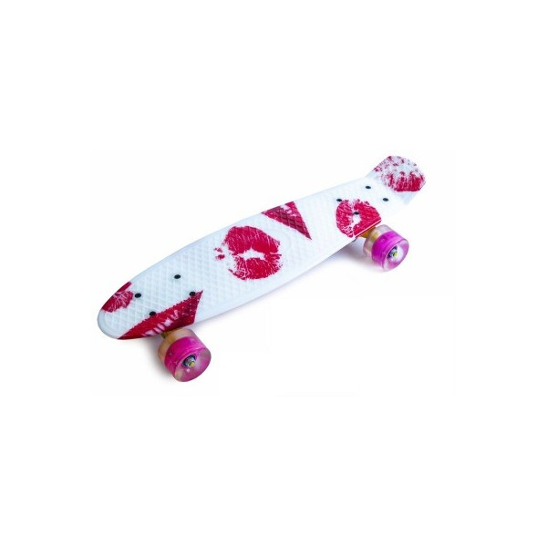 

Пенни борд (Penny Board) 22 со светящимися колесами и рисунком, Lips