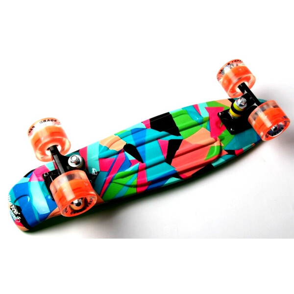 

Пенни борд (Penny Board) 22 со светящимися колесами и рисунком, Marco's Green 2in1