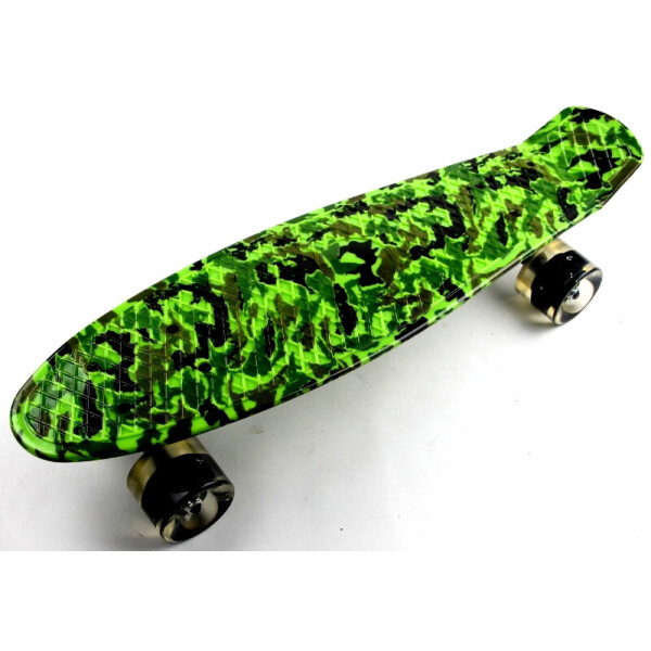 

Пенни борд (Penny Board) 22 со светящимися колесами и рисунком, Military