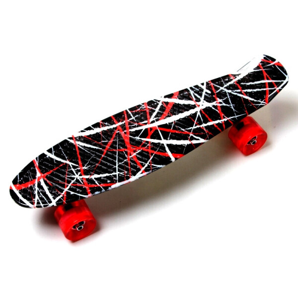 

Пенни борд (Penny Board) 22 со светящимися колесами и рисунком, Red design