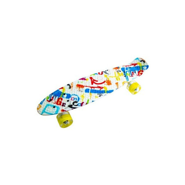 

Пенни борд (Penny Board) 22 со светящимися колесами и рисунком, Versicolor