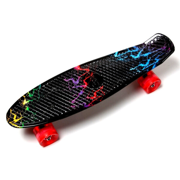 

Пенни борд (Penny Board) 22 со светящимися колесами и рисунком, Молния
