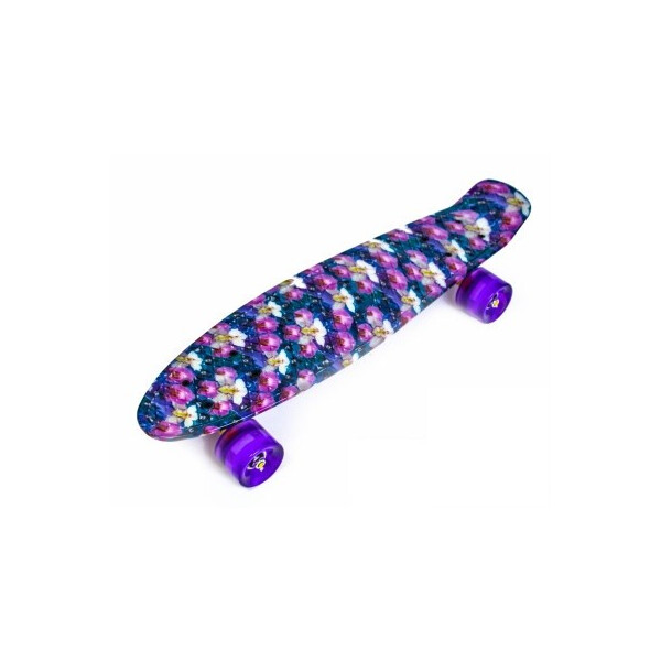 

Пенни борд (Penny Board) 22 со светящимися колесами и рисунком, Орхидея