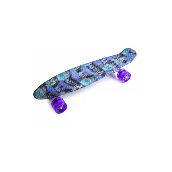 

Пенни борд (Penny Board) 22 со светящимися колесами и рисунком, Пальма фиолетовая