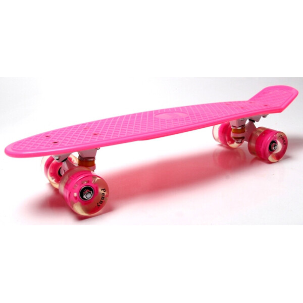 

Пенни борд (Penny Board) 22 со светящимися колесами малинового цвета, Pink