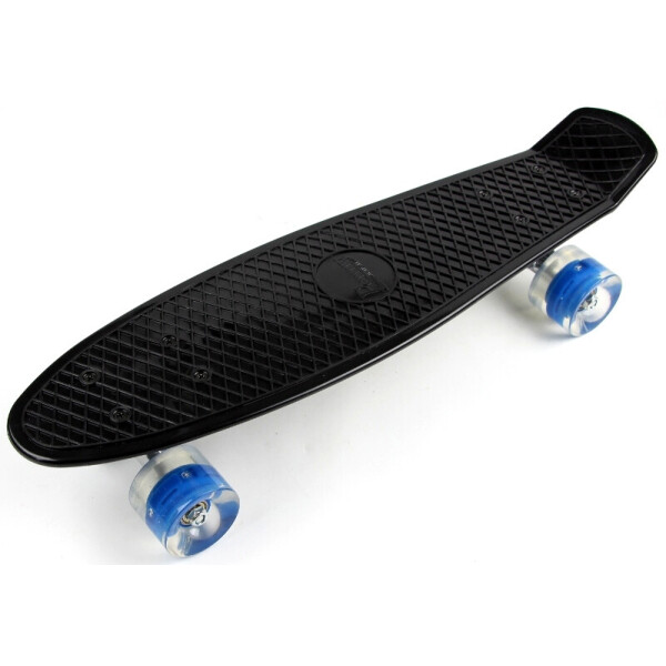 

Пенни борд (Penny Board) 22 со светящимися колесами синего цвета, Black