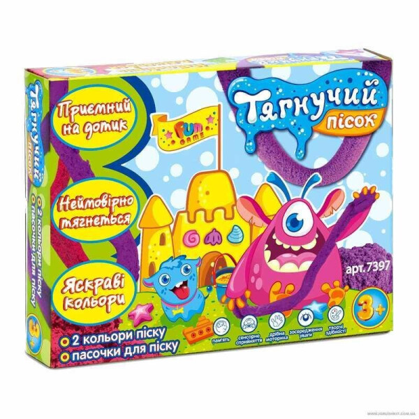 

Песок ТЯГУЧИЙ кинетический 7397 Чародійний тягнучий пісок (8) 700 грамм + паски, FUN GAME, (Украина)