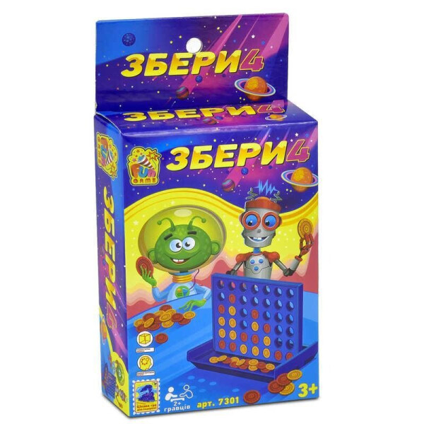 

Настольная игра 7301 Збери 4 (30/2) FUN GAME в коробке, (Украина)