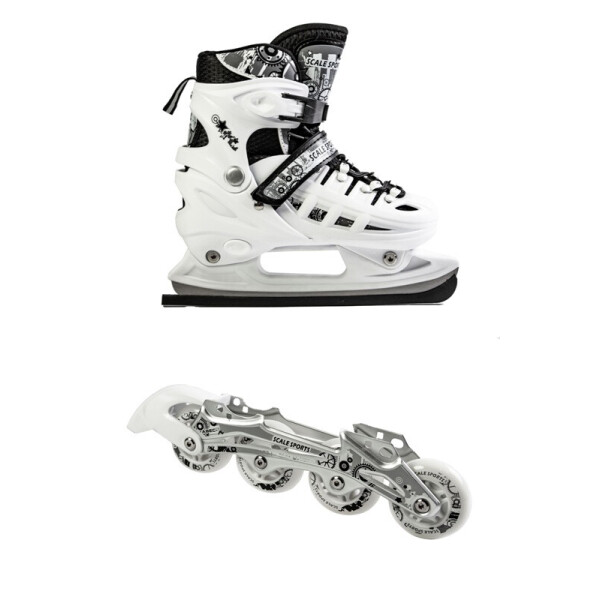 

Раздвижные детские ролики-коньки Scale Sports (2в1), размер 29-33, White