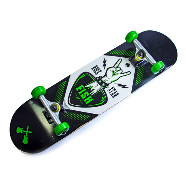 

Скейтборд Fish Skateboard деревянный с рисунком 31, Rock Star