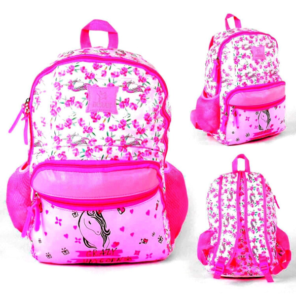 

Рюкзак Единорог школьный Kimi 1 отделение 2 кармана мягкая спинка Розовый