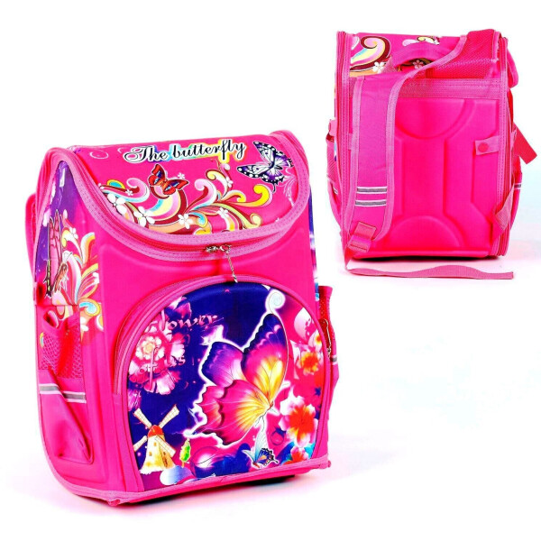

Ранец Butterfly Kimi Ортопедическая спинка 1 отделение 3 кармана 29x20x37 cм розовый