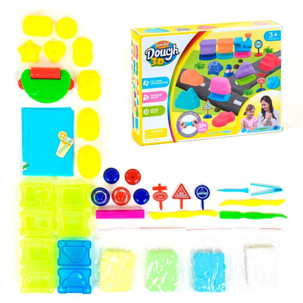 

Набор кинетической глины с формами и аксессуарами Дорога 37 предметов Kimi разноцветный