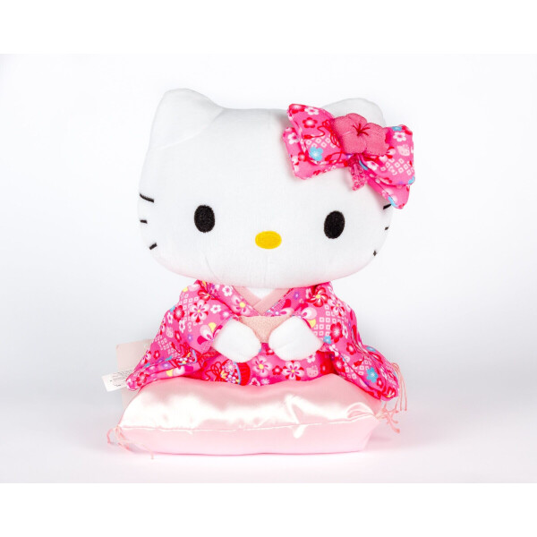 

Мягкая игрушка Hello Kitty на подушечке Sanrio разноцветная 19 см