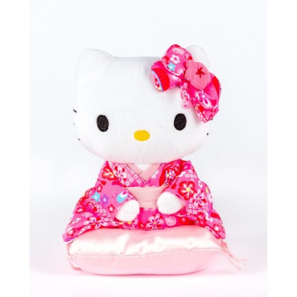 

Мягкая игрушка Hello Kitty на подушечке Sanrio разноцветная 24 см