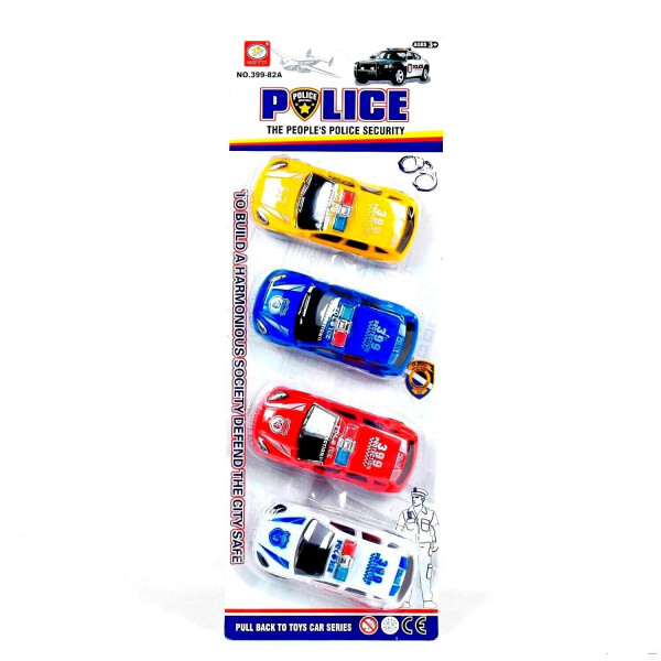

Набор инерционных полицейских машинок Kimi 4 шт разноцветный