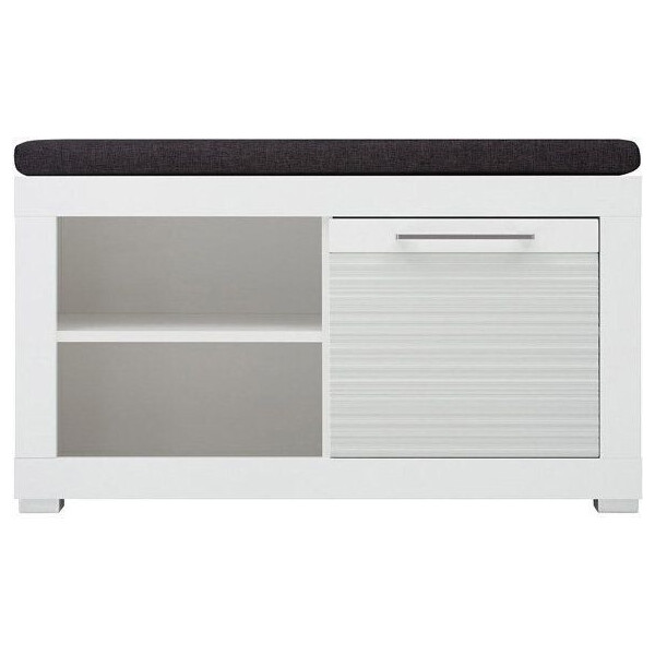 

Тумба для обуви BRW (Black Red White) Флеймс REG 1D 5/9 Нимфея альба / Белый глянец