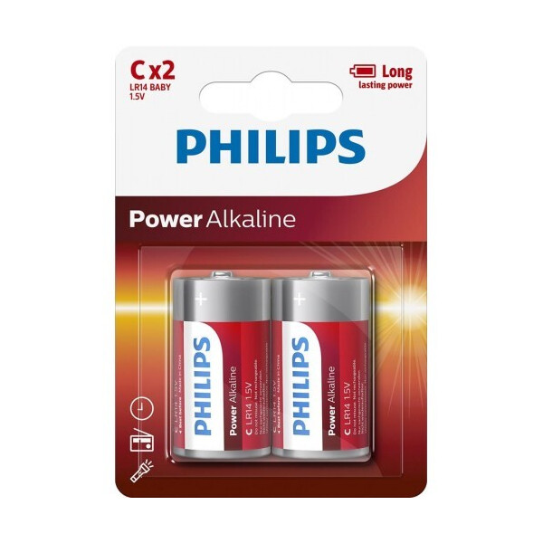 

Батарейка Philips Power Alkaline C BLI 2 (LR14P2B/10)