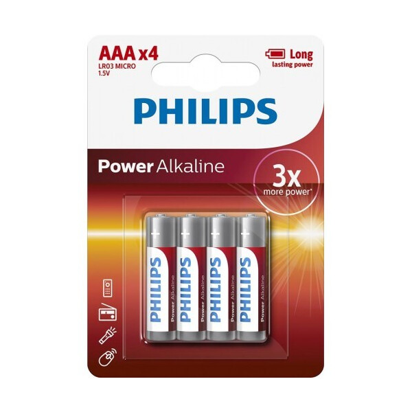 

Батарейка Philips Power Alkaline AAA BLI 4 (LR03P4B/10)
