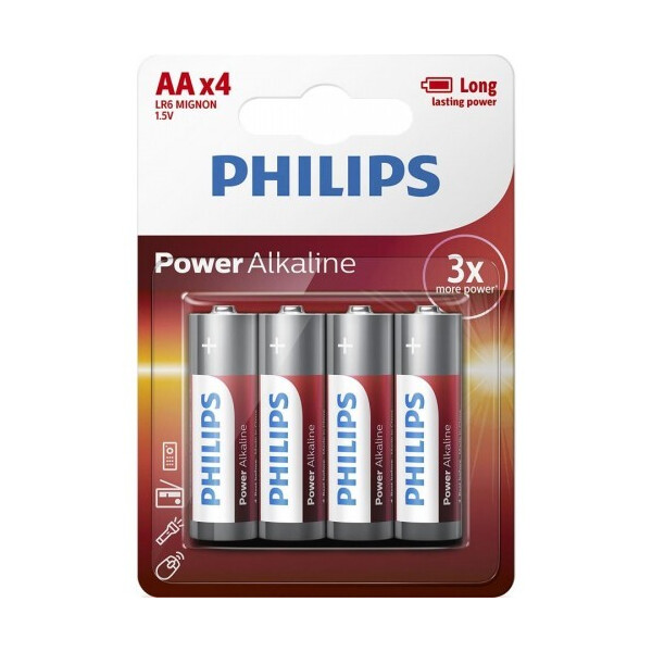 

Батарейка Philips Power Alkaline AA BLI 4 (LR6P4B/10)