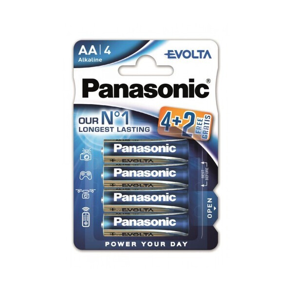 

Батарейка Panasonic EVOLTA AA BLI(4+2) ALKALINE (LR6EGE/6B2F)