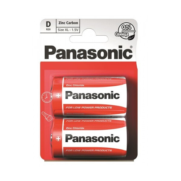 

Батарейка Panasonic RED ZINK R20 BLI 2 ZINK-CARBON (R20REL/2BPR)