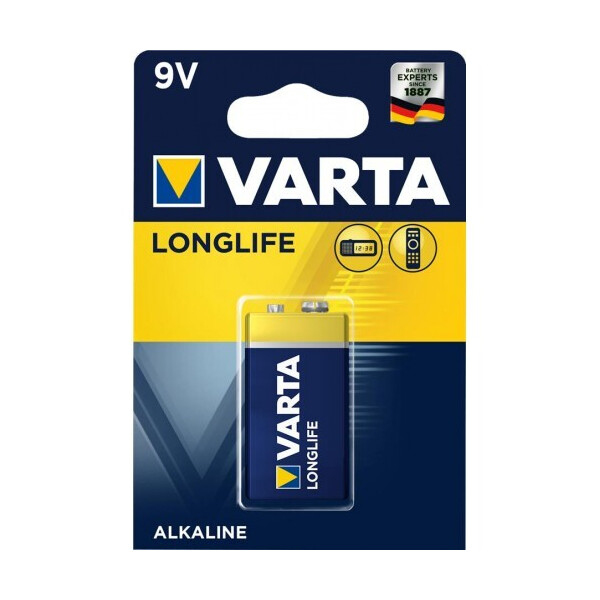 

Батарейка VARTA LONGLIFE 6LR61 BLI 1 ALKALINE (04122101411)
