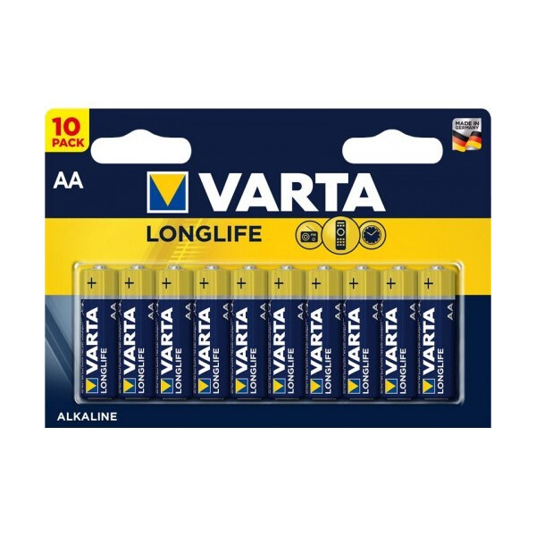 

Батарейка VARTA LONGLIFE AA BLI 10 ALKALINE (04106101461)