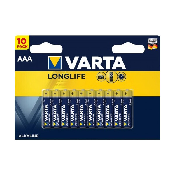 

Батарейка VARTA LONGLIFE AAA BLI 10 ALKALINE (04103101461)