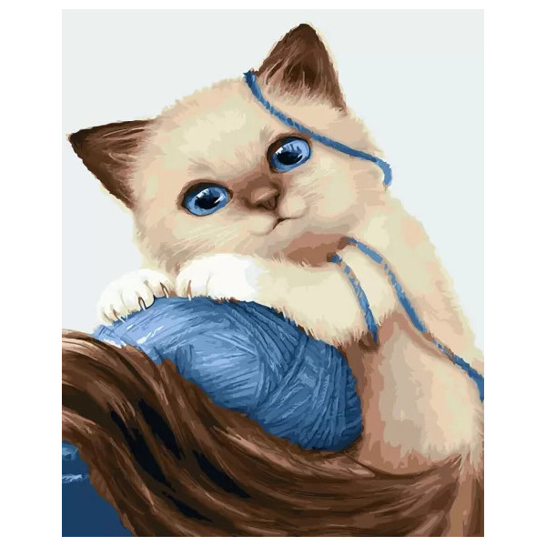 

Картина по номерам. Brushme Котёнок с клубком GX23633