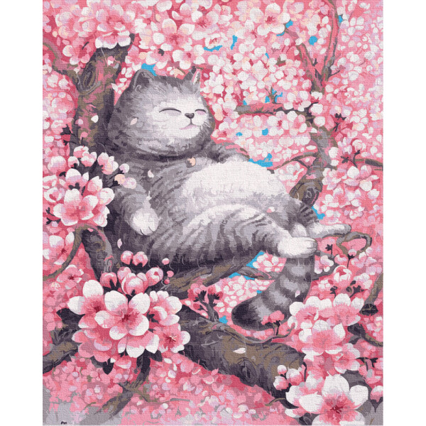 

Картина по номерам. Rainbow Art Кот в цветущем саду GX35033-RA