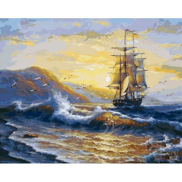 

Картина по номерам. Шторм 40*40см KpNe-02-07