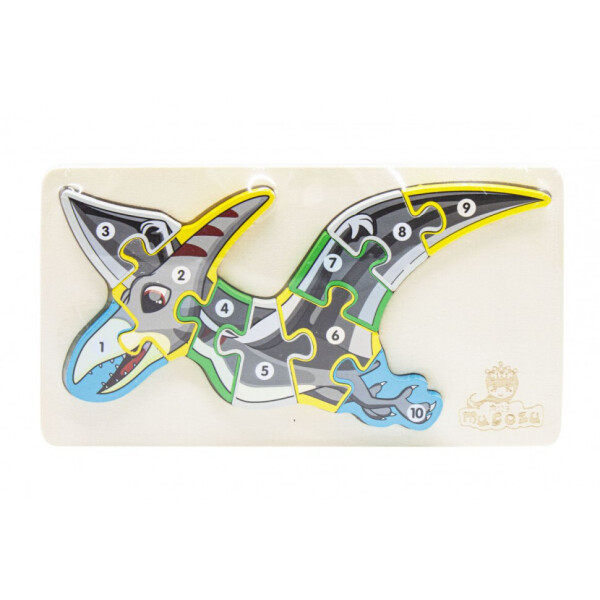 

Деревянная игрушка Пазлы динозавры, с нумерацией MD 2507 (Птеродактиль MD 2507-1)