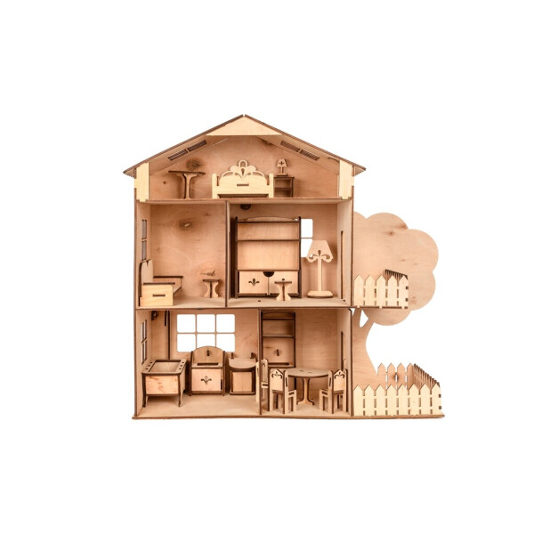 

Деревянный игровой кукольный домик с мансардой TREE HOUSE