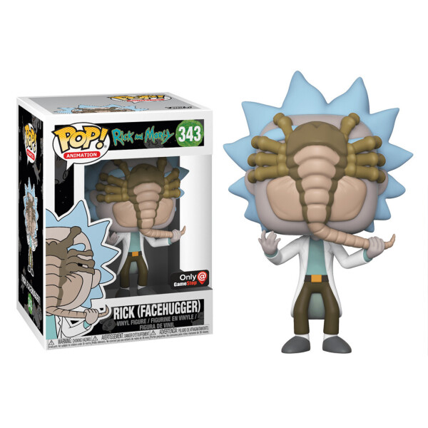 

Фигурка Эксклюзив GameStop Funko Pop Фанко Поп Rick Facehugger Рик и Морти Рик с лицехватом 10 см RM RF 343
