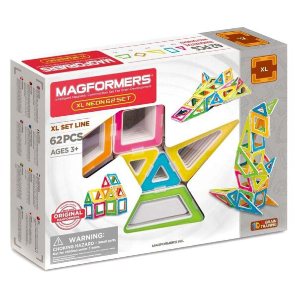 

Магнитный конструктор Magformers XL Неон 62 детали (706007)