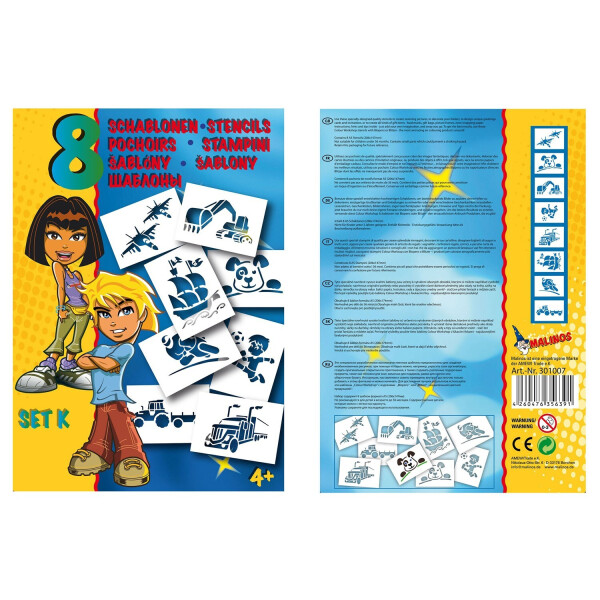 

Трафареты MALINOS техника 8 шт (набор K) (MA-301007)