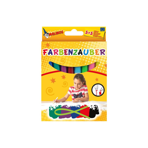 

Фломастеры волшебные MALINOS Farbenzauber светлые рисуют по тёмным 10 (5+5) шт (MA-300009)