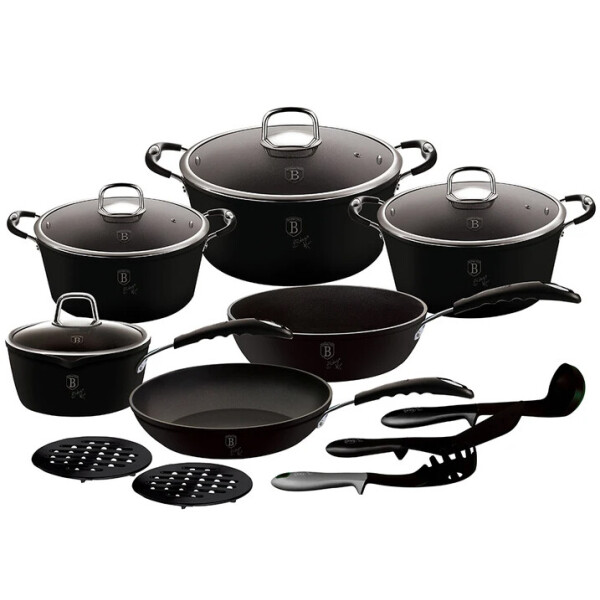 

Алюминиевый набор посуды 15 предметов Berlinger Haus Black Professional Line BH-6129 с титановым покрытием