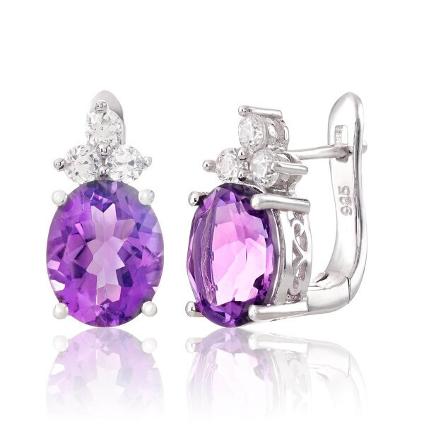 

Серебряные серьги с аметистом