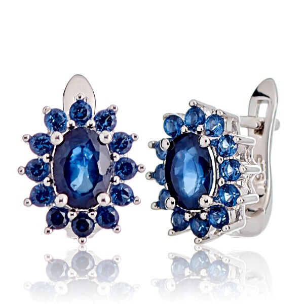 

Серебряные серьги с сапфиром