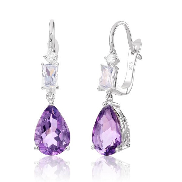

Серебряные серьги с аметистом