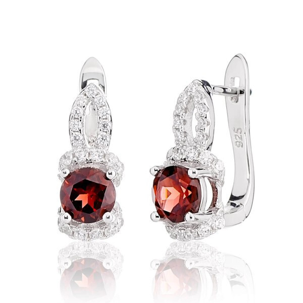 

Серебряные серьги с гранатом