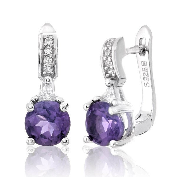 

Серебряные серьги с аметистом