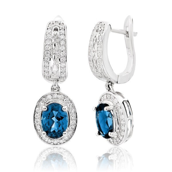 

Серебряные серьги с топазом London blue