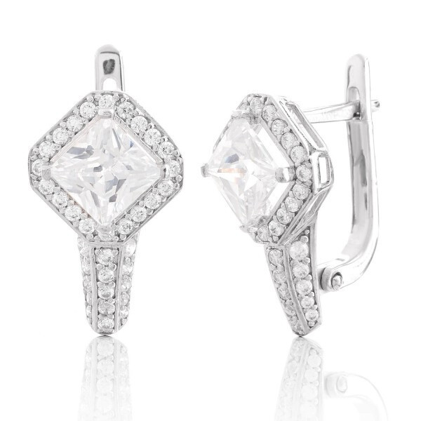 

Серебряные серьги с фианитом