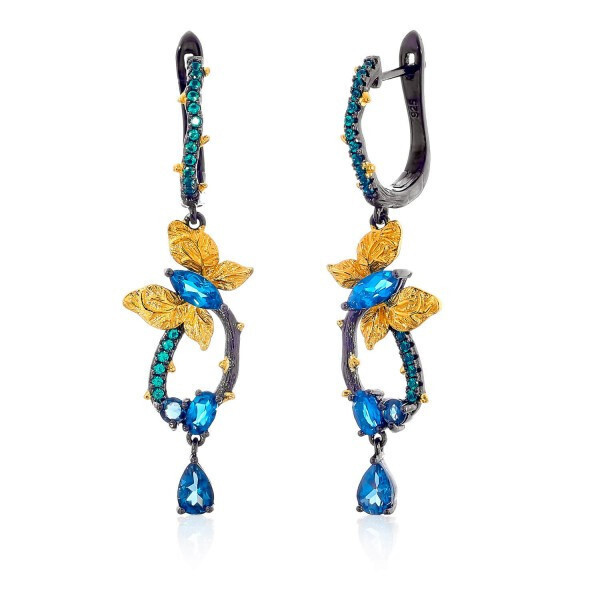 

Серебряные серьги с топазом London blue