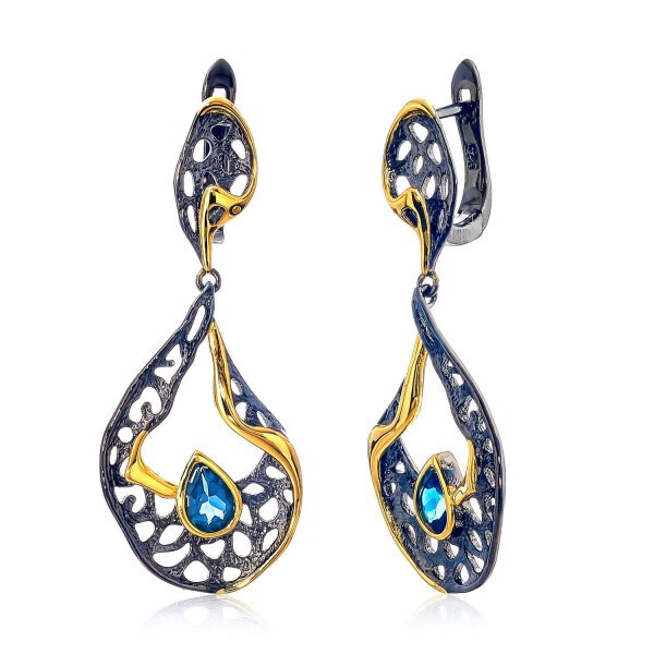 

Серебряные серьги с топазом London blue