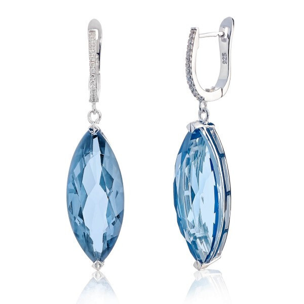 

Серебряные серьги с мистик кварцем lolite blue